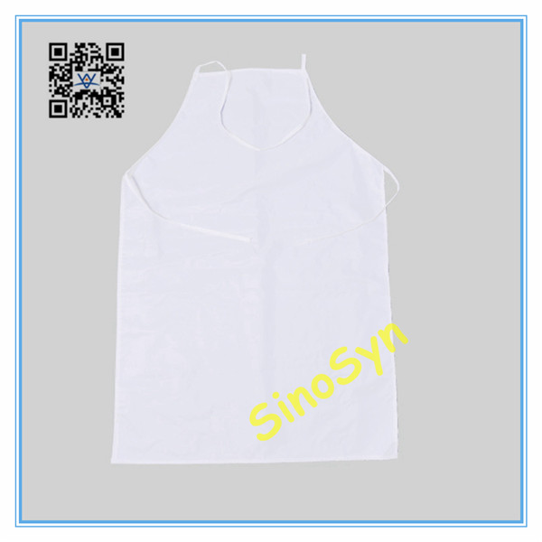 FQ1737 PVC Kitchen Apron Working Safty Protective Anti-oil Waterproof 44inch--White